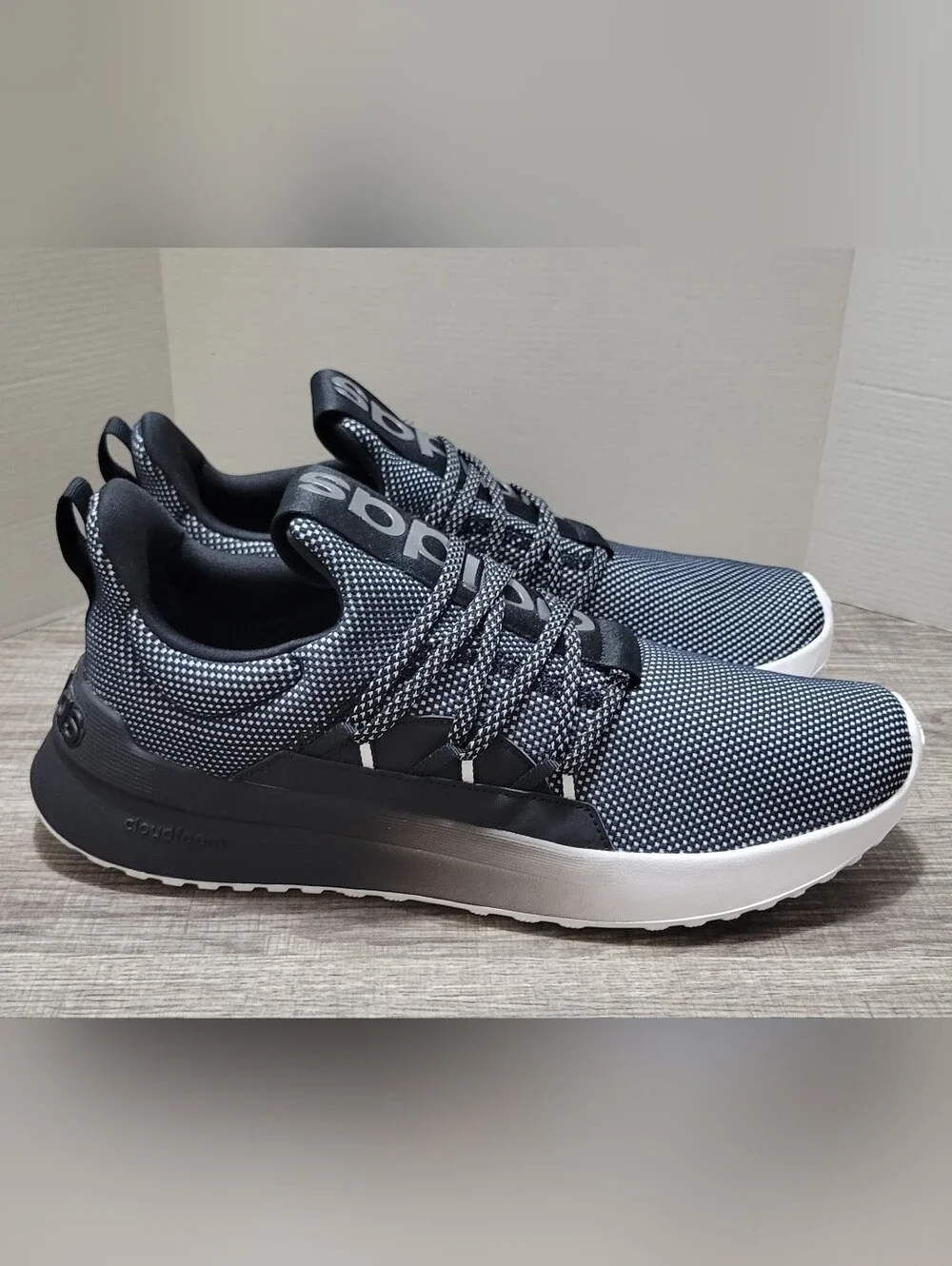Adidas Lite Racer Adapt 4.0 Running Shoes Black/White Men's Size 11